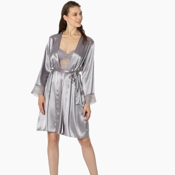 Pierre Cardin Sütyen Kaplı Sabahlık Gecelik Set 4265 Royal