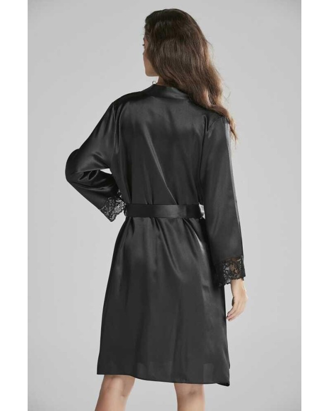 Pierre Cardin Sütyen Kaplı Sabahlık Gecelik Set 4265 Siyah