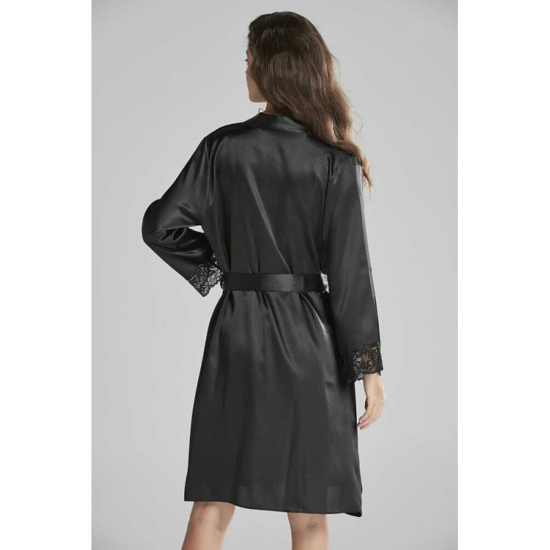 Pierre Cardin Sütyen Kaplı Sabahlık Gecelik Set 4265 Siyah