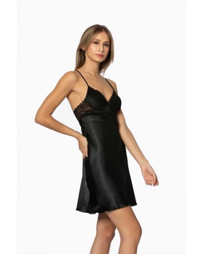 Pierre Cardin Sütyen Kaplı Siyah Sabahlık Gecelik Set 4285 Pierre Cardin Sütyen Kaplı Siyah Sabahlık Gecelik Set 4285