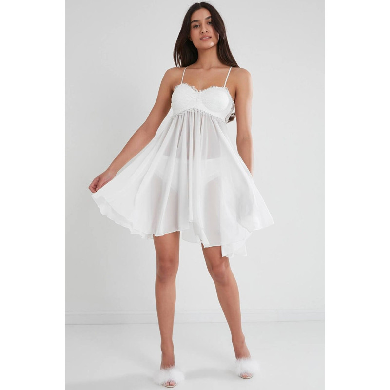 Pierre Cardin Tül Gipürlü Kadın Gecelik 880 Ekru Pierre Cardin Tül Gipürlü Kadın Gecelik 880 Ekru