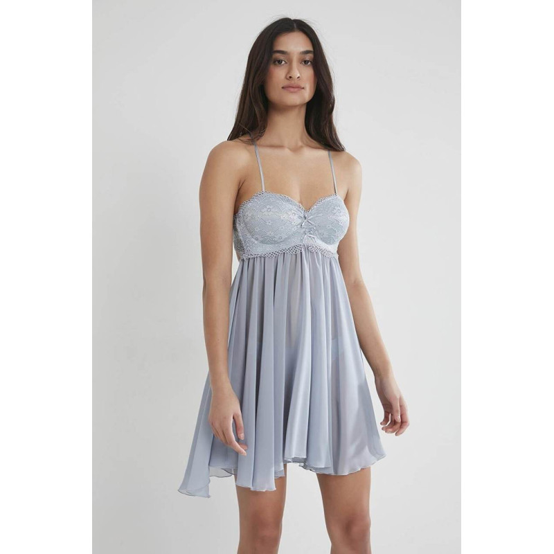 Pierre Cardin Tül Gipürlü Kadın Gecelik 880 Mist Pierre Cardin Tül Gipürlü Kadın Gecelik 880 Mist