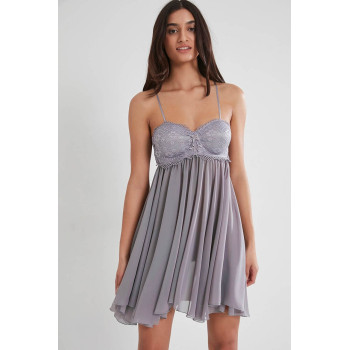 Pierre Cardin Tül Gipürlü Kadın Gecelik 880 Royal