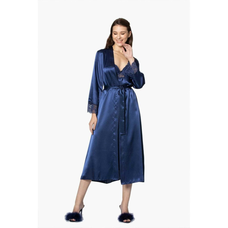 Pierre Cardin Uzun Saten Sabahlık Gecelik Set 4370 Pierre Cardin Uzun Saten Sabahlık Gecelik Set 4370