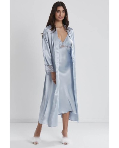 Pierre Cardin Uzun Saten Sabahlık Gecelik Set 4370 Mist