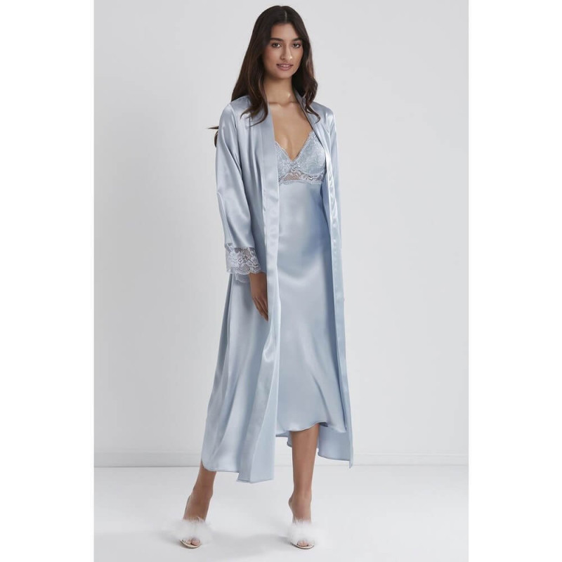 Pierre Cardin Uzun Saten Sabahlık Gecelik Set 4370 Mist Pierre Cardin Uzun Saten Sabahlık Gecelik Set 4370 Mist