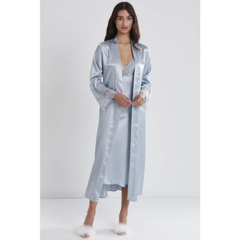 Pierre Cardin Uzun Saten Sabahlık Gecelik Set 4370 Mist Pierre Cardin Uzun Saten Sabahlık Gecelik Set 4370 Mist