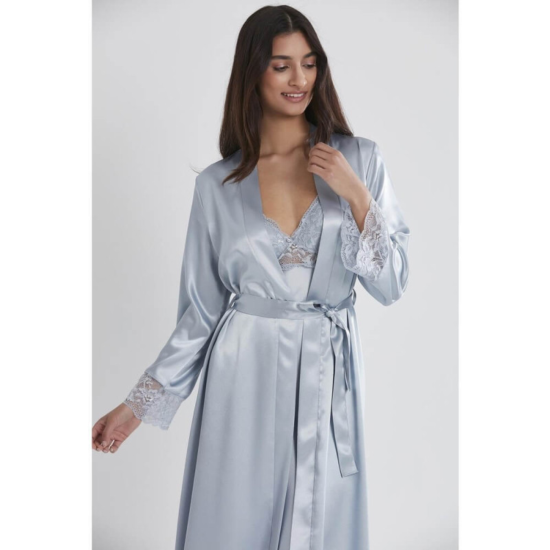 Pierre Cardin Uzun Saten Sabahlık Gecelik Set 4370 Mist Pierre Cardin Uzun Saten Sabahlık Gecelik Set 4370 Mist