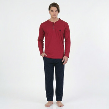 Polo Club Bordo Uzun Kol Erkek Pijama Takımı 881