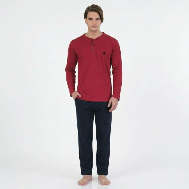 Polo Club Bordo Uzun Kol Erkek Pijama Takımı 881