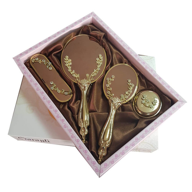 Saraylı Gold Sarmaşık Ayna Fırça Tuvalet Tkm 101