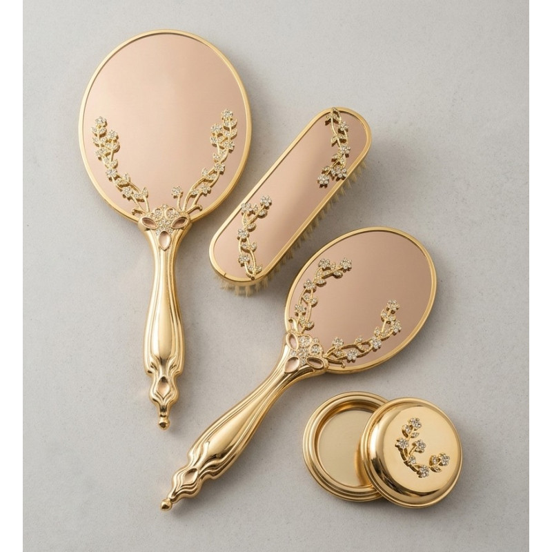 Saraylı Gold Sarmaşık Ayna Fırça Tuvalet Tkm 101