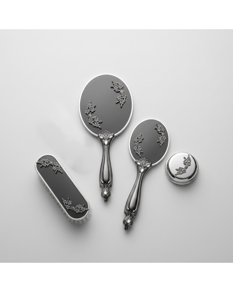 Saraylı Silver Papatya Ayna Fırça Takımı 101 Saraylı Silver Papatya Ayna Fırça Takımı 101