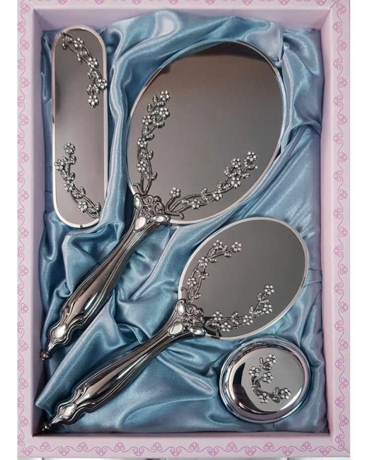 Saraylı Silver Sarmaşık Ayna Fırça Tuvalet Tkm 101