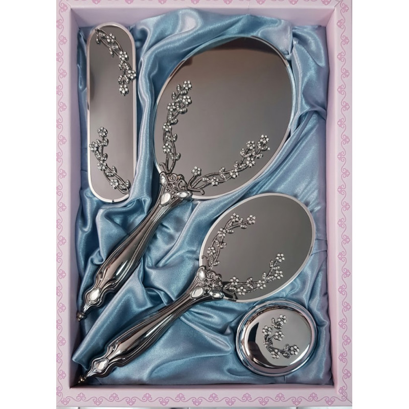 Saraylı Silver Sarmaşık Ayna Fırça Tuvalet Tkm 101