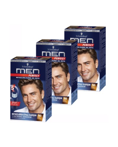 Schwarzkopf Men Perfect 50 Açik Kahve 3'lü