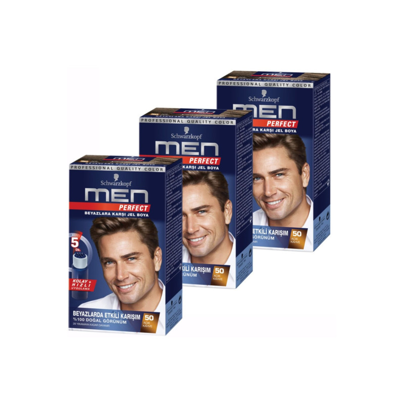 Schwarzkopf Men Perfect 50 Açik Kahve 3'lü