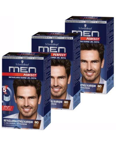 Schwarzkopf Men Perfect 80 Siyah Kahve 3lü