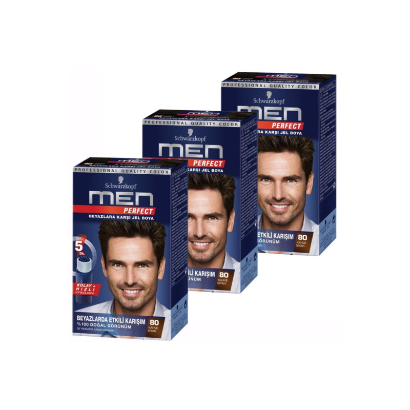 Schwarzkopf Men Perfect 80 Siyah Kahve 3lü