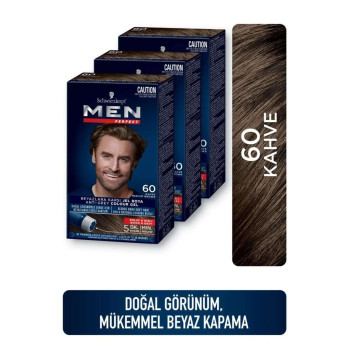 Schwarzkopf Men Perfect Erkek Saç Boyası 60 - Kahve 3 Adet