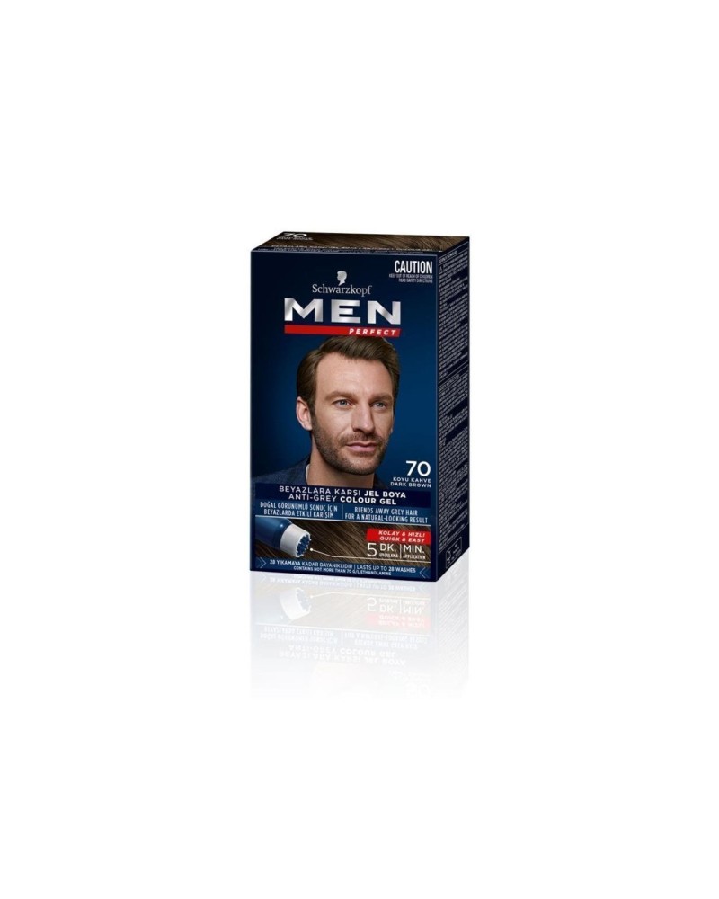 Schwarzkopf Men Perfect Saç Boyası 70- Koyu Kahve-Kolay ve Hızlı Beyaz Kapama - 3 ADET Schwarzkopf Men Perfect Saç Boyası 70- Koyu Kahve-Kolay ve Hızlı Beyaz Kapama - 3 ADET