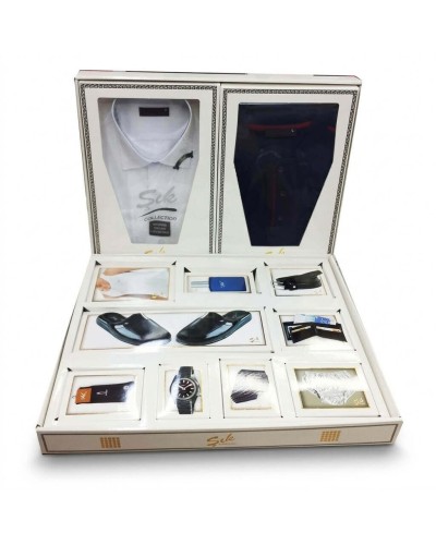 Şık 11 Parça Gömlek Pijama Full Damat Seti