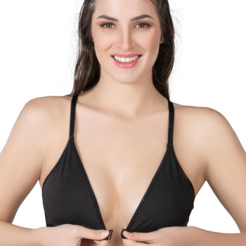 SİYAH MI Emay 1416 Modal Cotton Önden Açmalı Sporcu Sütyen