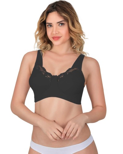 SİYAH MI Emay 181 B Dantelli Toparlayıcı Cotton Sütyen