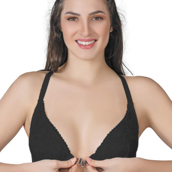 SİYAH MI Emay 187 B Önden Açılır Balenli Sporcu Sütyen