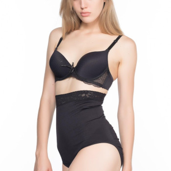 SİYAH MI Emay 2028 Dantelli Yüksek Bel Slip Korse