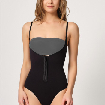 SİYAH MI Emay 2043 Göğsü Açık Agraflı Body Korse