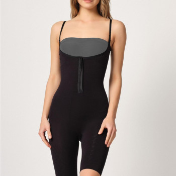 SİYAH MI Emay 2093 Ön Agraflı Göğsü Açık Paçalı Boy Korse