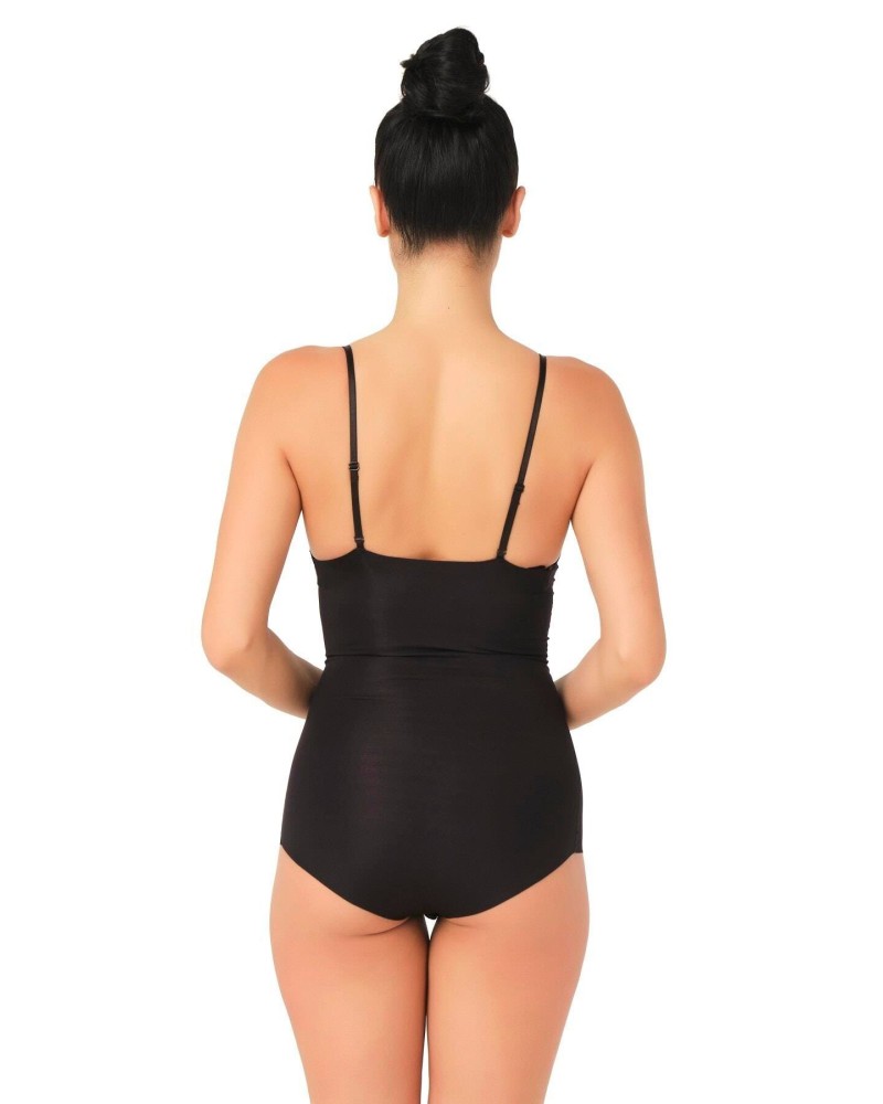SİYAH MI Emay 2723 Lazer Kesim Göğsü Açık Slip Korse