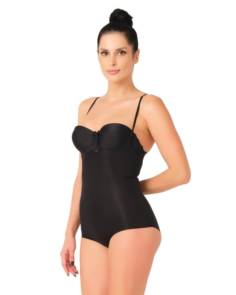 SİYAH MI Emay 2723 Lazer Kesim Göğsü Açık Slip Korse
