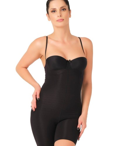 SİYAH MI Emay 2758 Lazer Kesim Göğsü Açık Boxer  Korse
