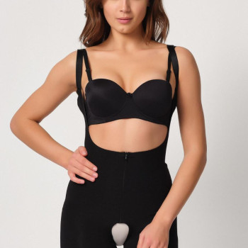 SİYAH MI Emay 2834 Göğsü Açık Ferumalı Tül Popo Boy Lazer Korse