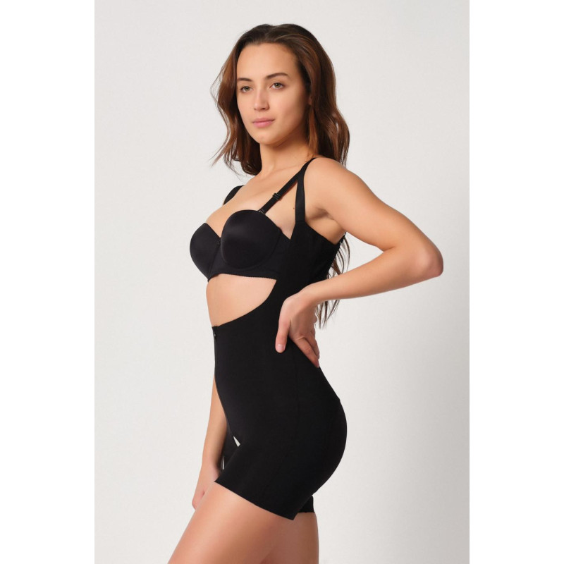 SİYAH MI Emay 2834 Göğsü Açık Ferumalı Tül Popo Boy Lazer Korse