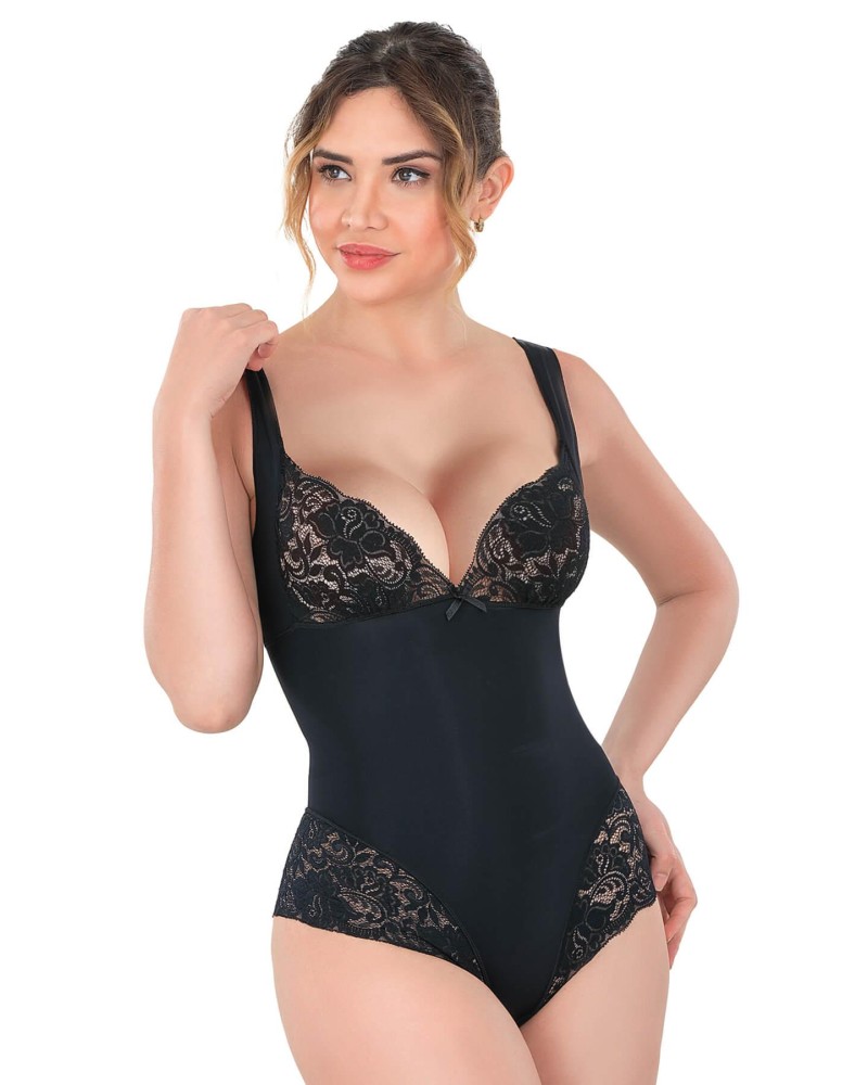 SİYAH MI Emay 2947 Dantelli Agraflı Body Korse