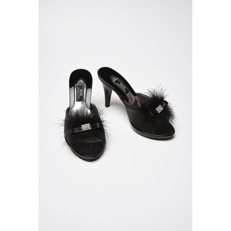 Taşlı Kaztüyü Platform Bayan Terlik 175 Taşlı Kaztüyü Platform Bayan Terlik 175