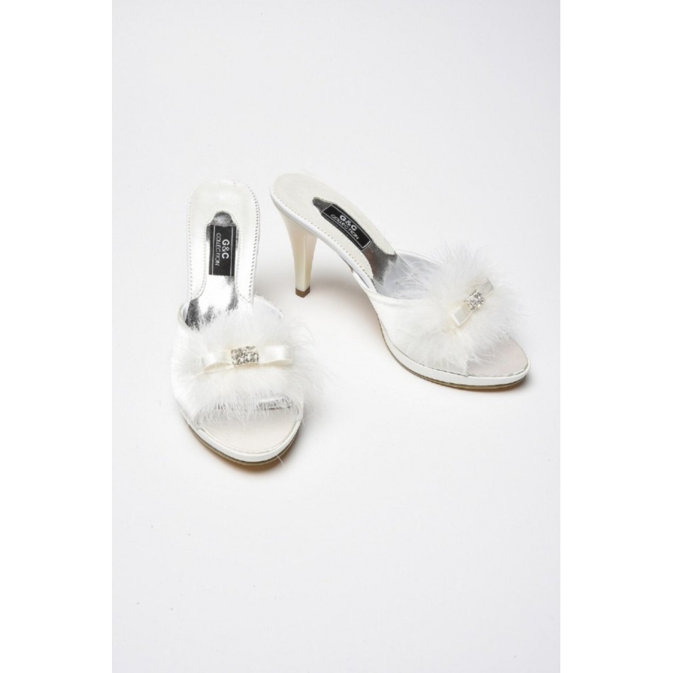 Taşlı Kaztüyü Platform Bayan Terlik 175