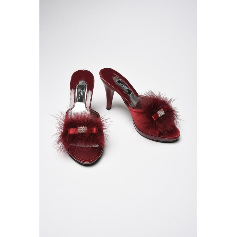 Taşlı Kaztüyü Platform Bayan Terlik 175