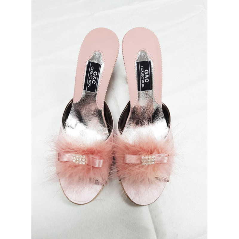 Taşlı Kaztüyü Taşlı Platform Bayan Terlik 215