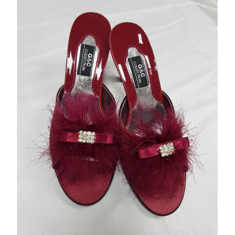 Taşlı Kaztüyü Taşlı Platform Bayan Terlik 215