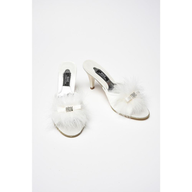 Taşlı Kaztüyü Taşlı Platform Bayan Terlik 215