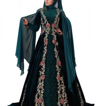 Tesettür Modeli Bindallı Kına Elbisesi Ecrin