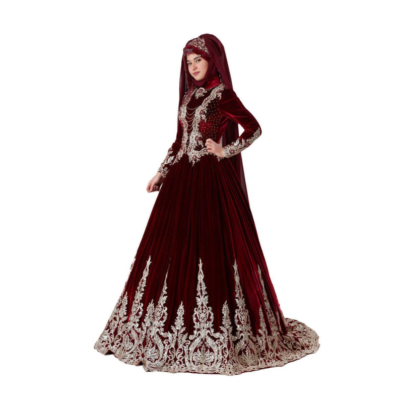 Tesettür Modeli Bindallı Kına Elbisesi Lavin