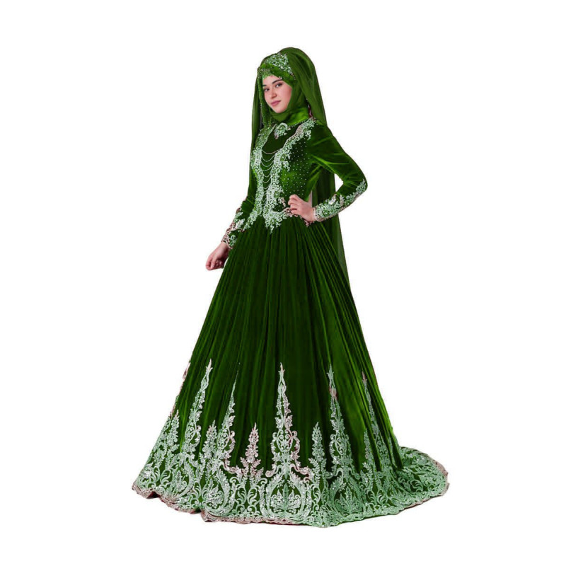 Tesettür Modeli Bindallı Kına Elbisesi Lavin