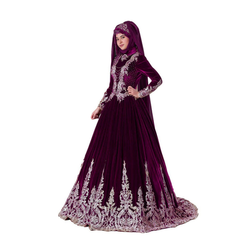 Tesettür Modeli Bindallı Kına Elbisesi Lavin