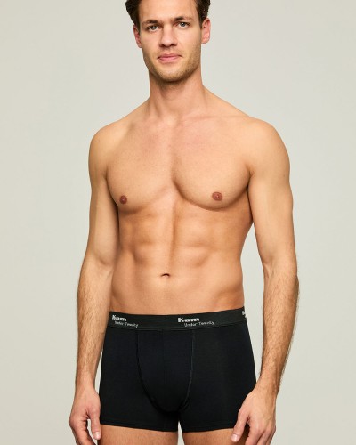 Kom Tight Pamuklu 3 lü Erkek Boxer - Siyah Kom Tight Pamuklu 3 lü Erkek Boxer - Siyah