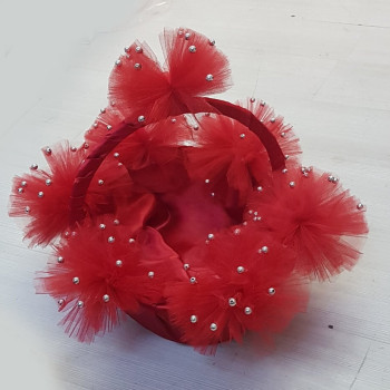 Tüllü Ponpon Kına Gecesi Tepsi ve Sepeti 2'li